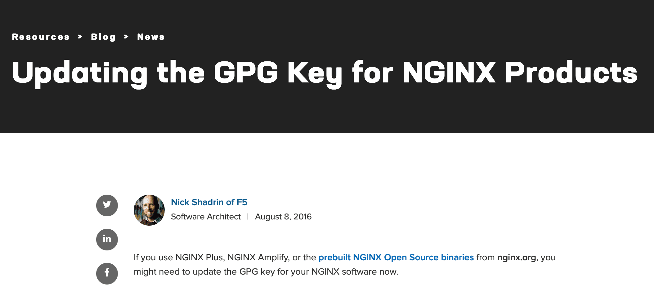 Nginx Açar Güncelleme Duyurusu